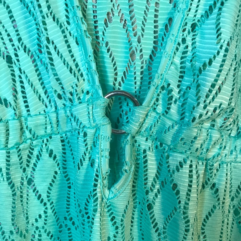 Turquoise swimsuit cover up